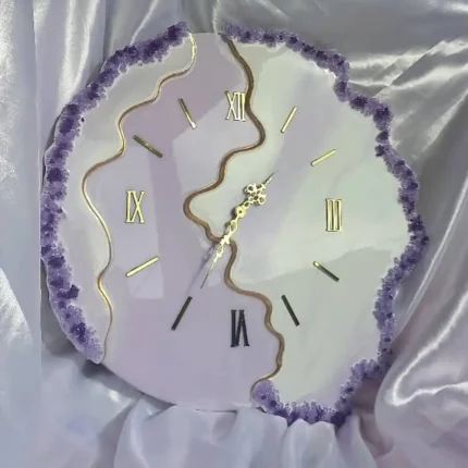 ساعت دفرمه سه تیکه سفید یاسی